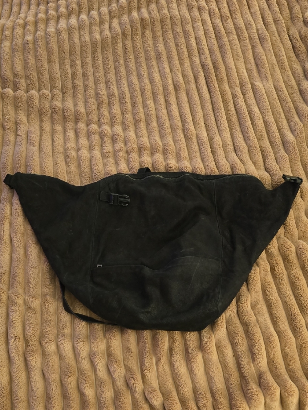 Zara Man Black Men's Leather Convertible Crossbody Sling Bag